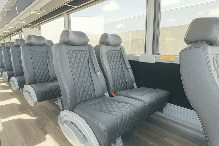 interior of Bus Rental Company Centennial charter bus